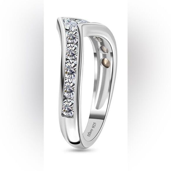 Swarovski Premium Crystal Wishbone Ring in Sterling Silver 8 - Picture 3 of 16